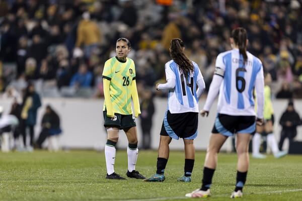 Isabel Gomez on field for the CommBank Matildas
